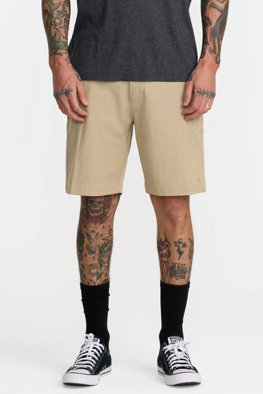 rvca back in hybrid khaki front