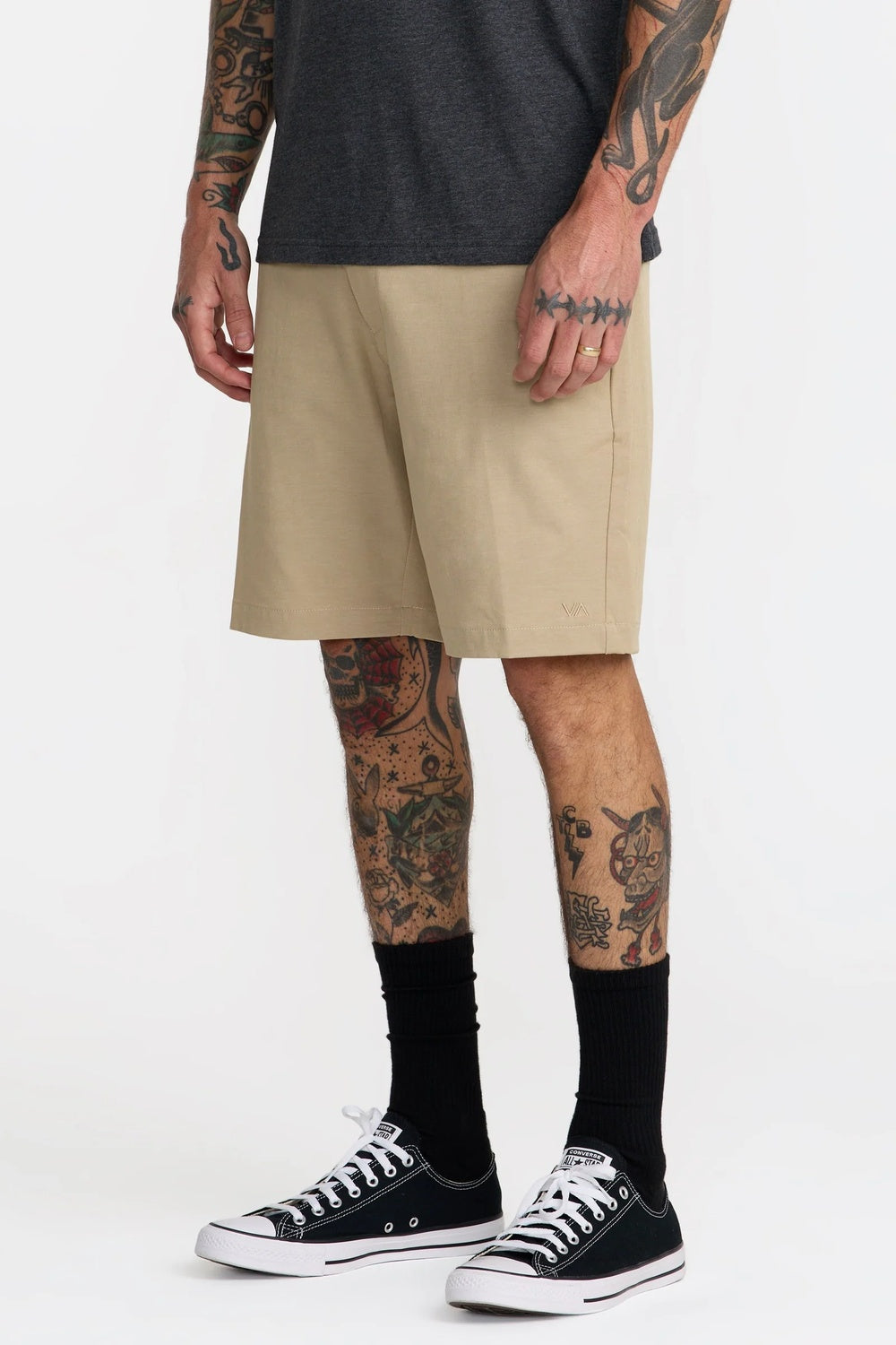 rvca back in hybrid khaki side