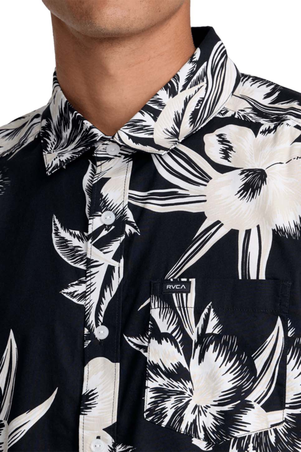 rvca overspray ss black detail