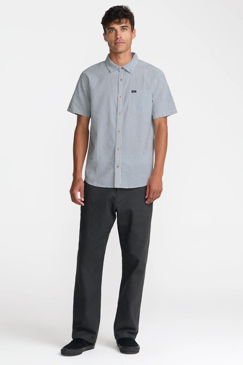 rvca that'll do seersucker ss vintage navy