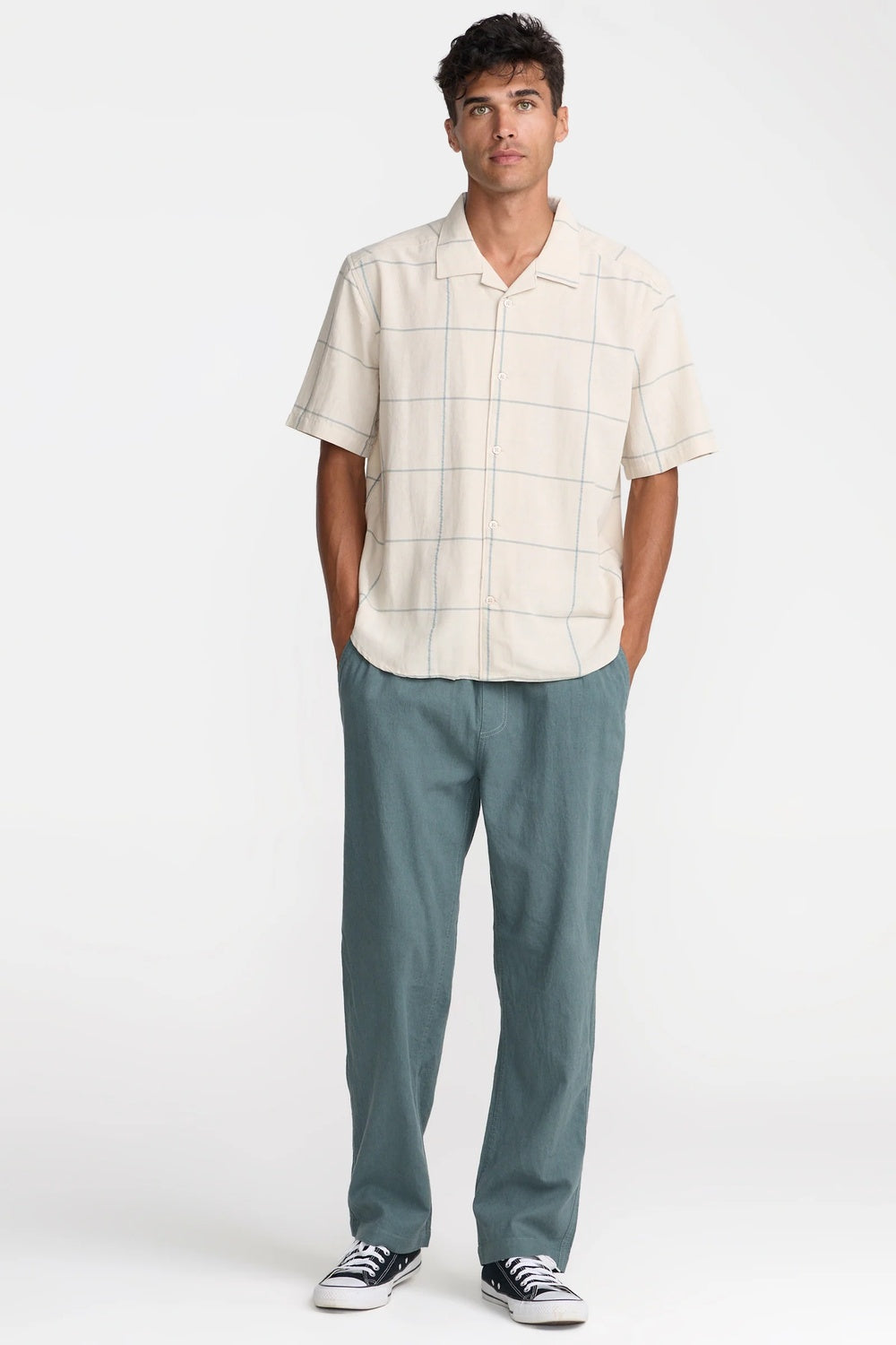 rvca vacancy plaid ss ceramic