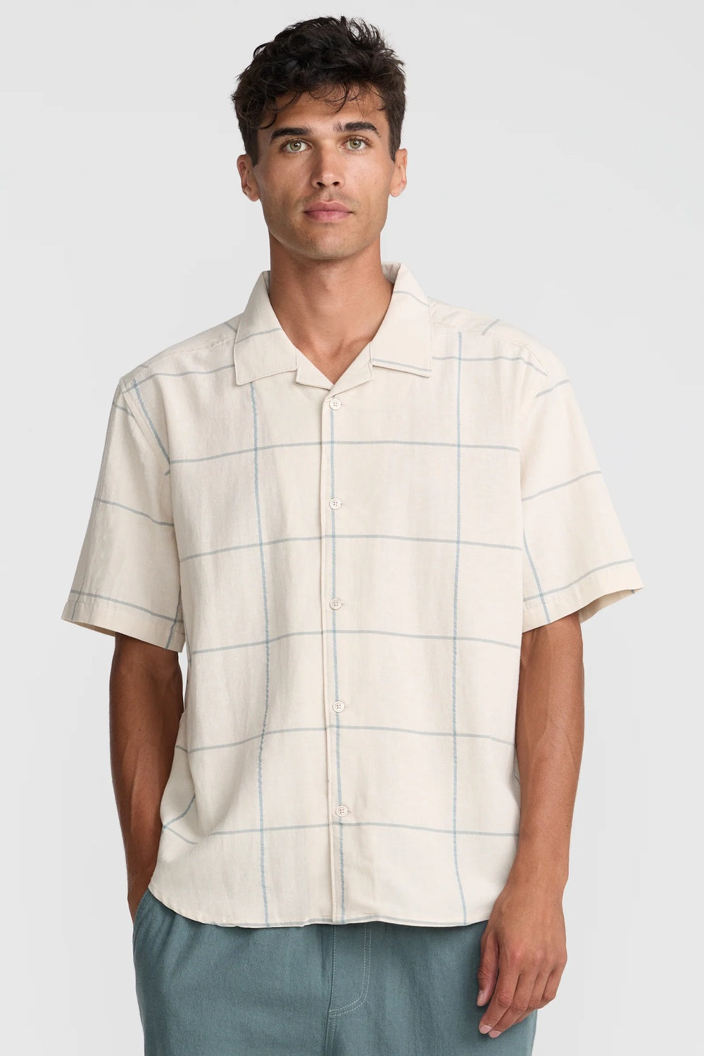 rvca vacancy plaid ss ceramic front