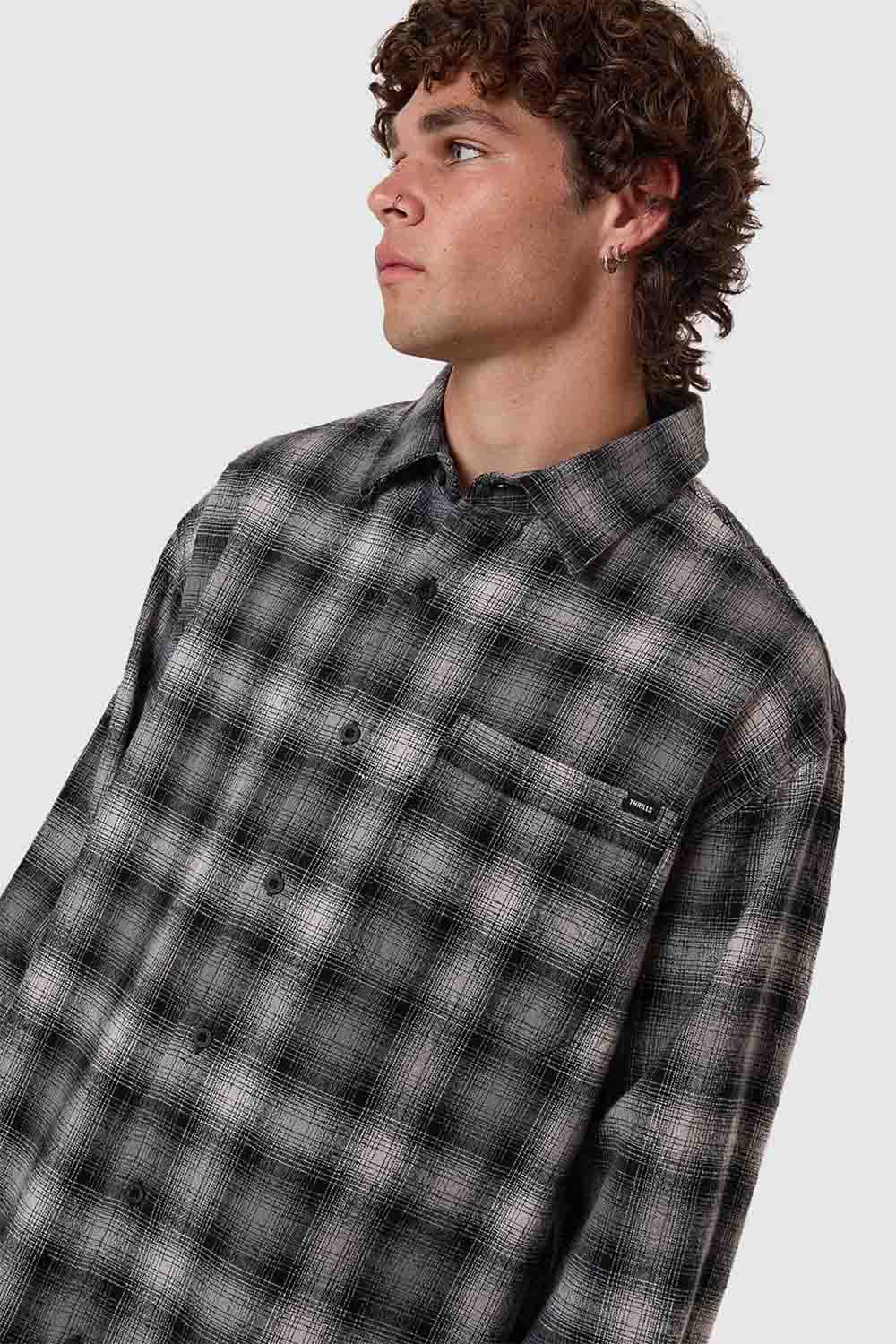 Thrills BARRIO LS FLANNEL SHIRT Black