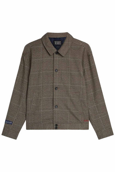 Scotch and Soda Tailored Checked Blouson in Dijon Check — Flatlay view