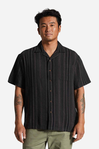 Brixton - Bunker Seersucker SS - Black/Charcoal - Front