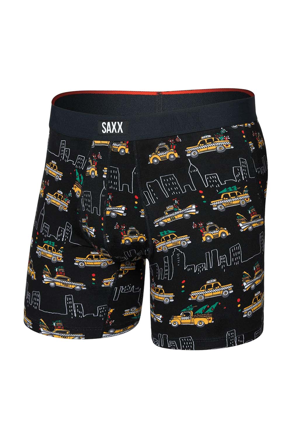 saxx vibe xtra soft boxer brief with fly hail the holiday flatlay