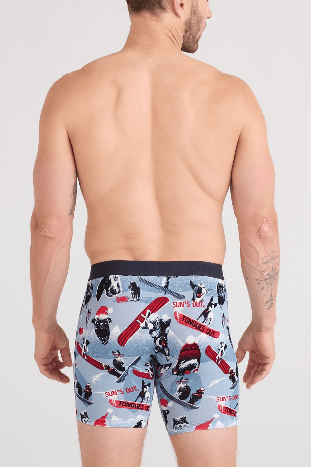 saxx vibe xtra soft boxer brief with fly winter dogs of saxx back
