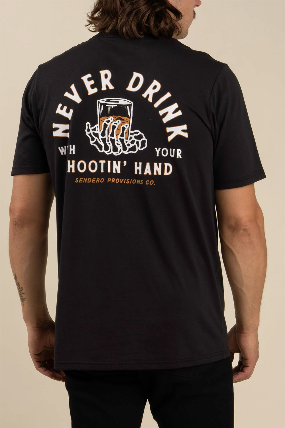 Sendero - Shootin' Hand T-Shirt - Black - Back