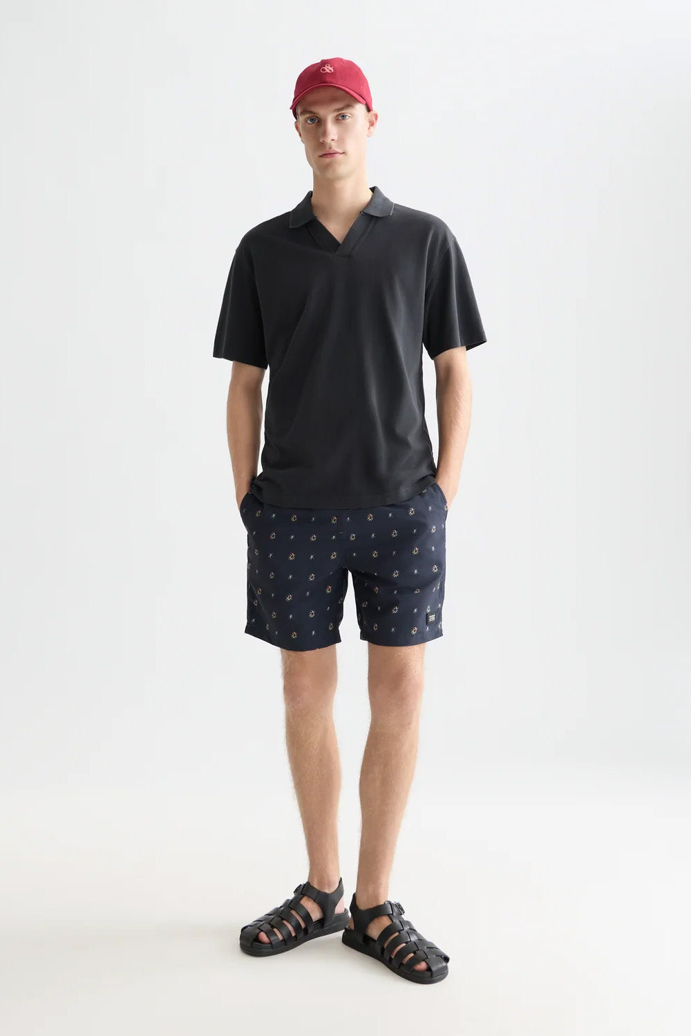 scotch and soda 3 crosses garment dyed polo in meteorite