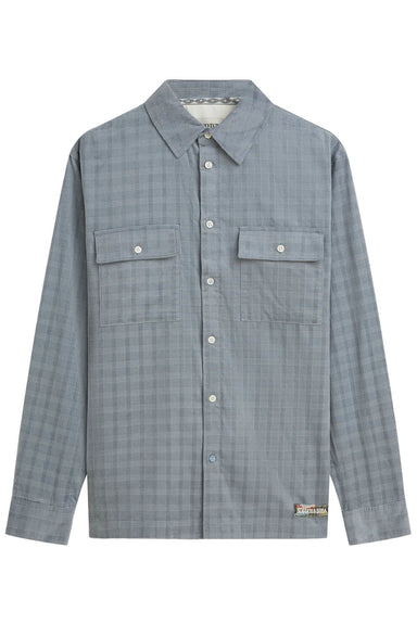 Scotch and Soda Corduroy Check Shirt in Trade Winds — flatlay view