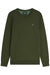 Scotch and Soda Ecovero Pullover in Forest Night — flatlay view