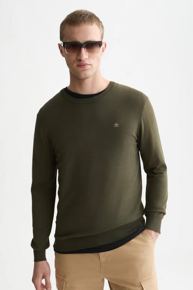 Scotch and Soda Ecovero Pullover in Forest Night — front view