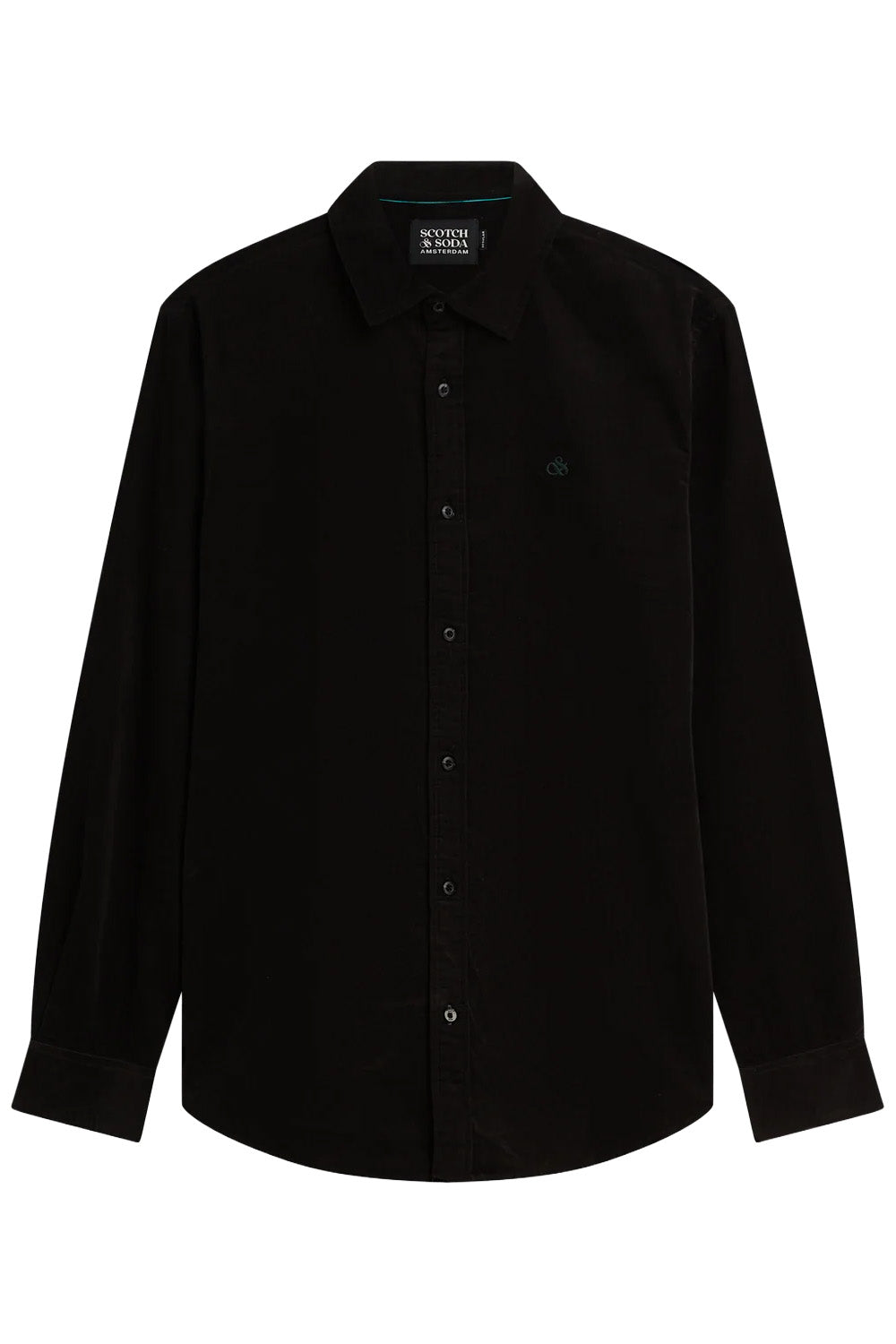 Scotch and Soda Fine Corduroy Shirt in Meteorite — Flatlay view