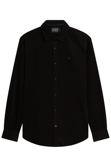 Scotch and Soda Fine Corduroy Shirt in Meteorite — Flatlay view