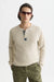 scotch and soda henley melange long sleeve in oatmeal front view
