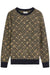 Scotch and Soda Jacquard Pullover in Tiles Flower Dijon/Sky Captain — flatlay view