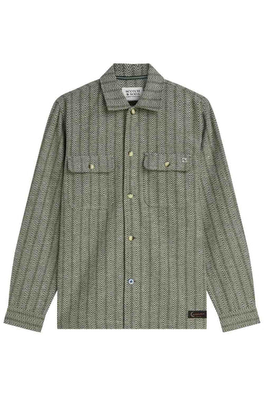 Scotch and Soda Jacquard Shirt in Dark Forest — Flatlay view