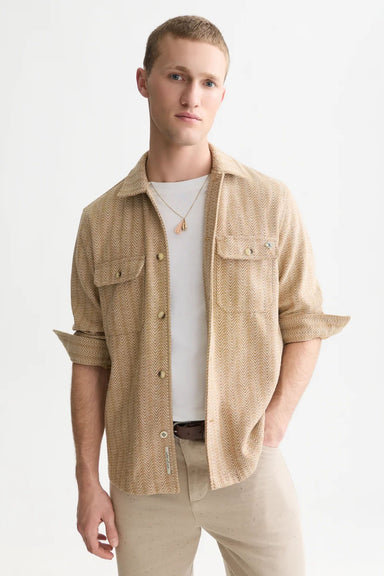 Scotch and Soda Jacquard Shirt in Dijon — Front view