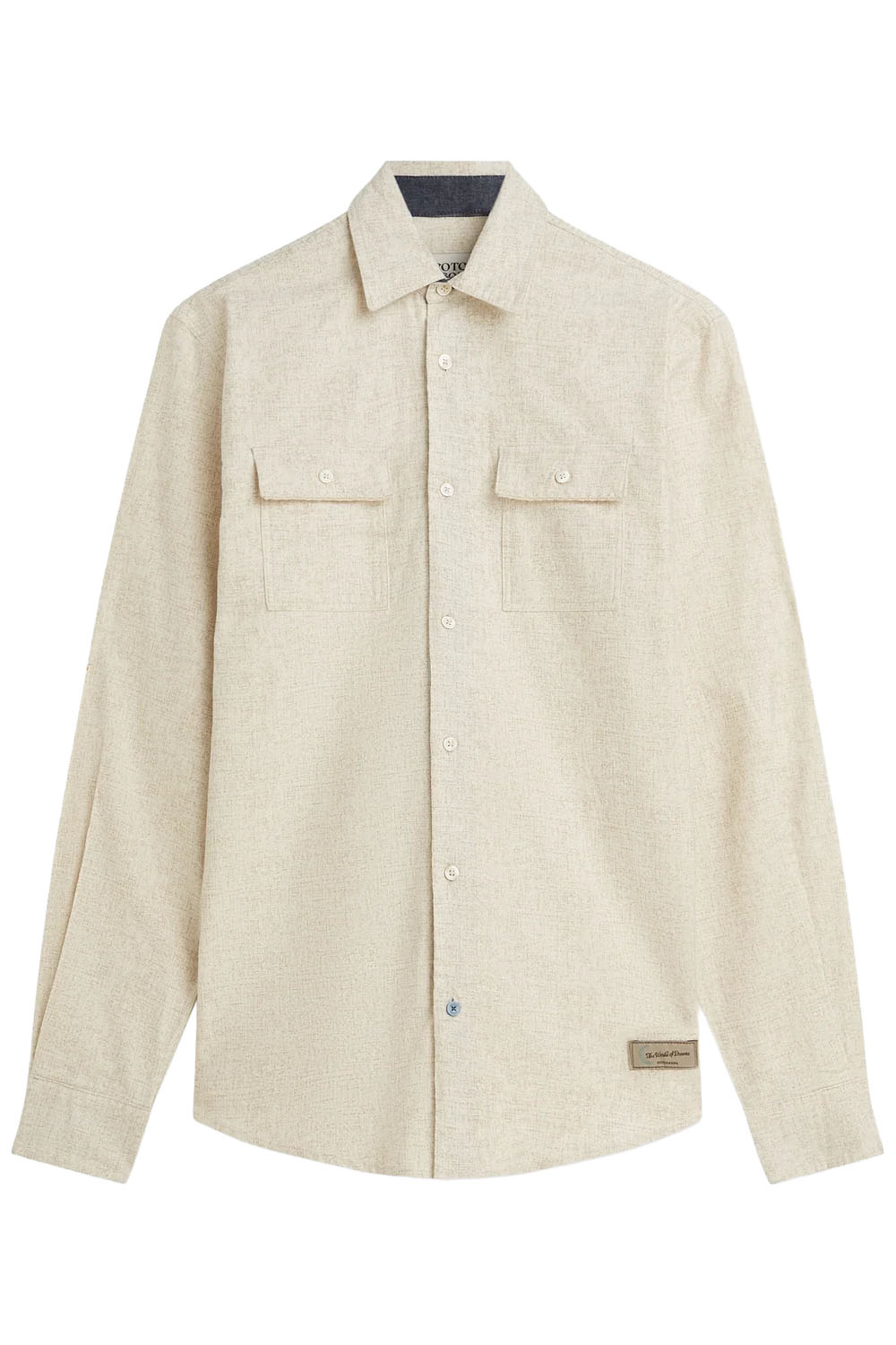 Scotch and Soda Melange Shirt in Eggnog — flatlay view