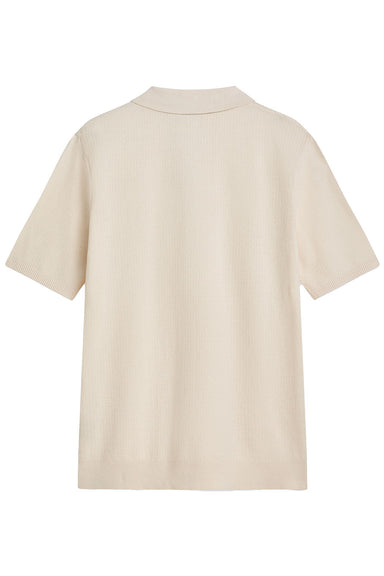scotch and soda core structure knitted polo eggnog back