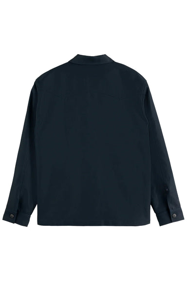 scotch and soda cotton blend twill overshirt carbon back
