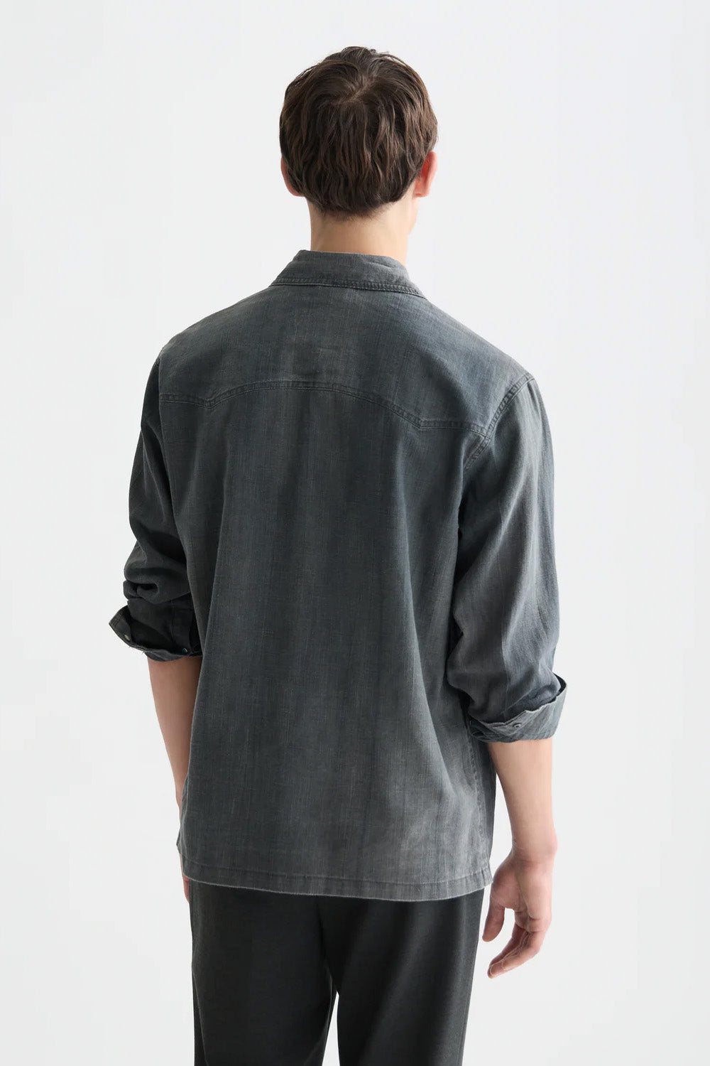 scotch and soda denim relaxed fit washed shirt meteorite back