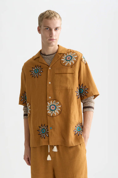 scotch and soda embroidered linen ss cathay spice front