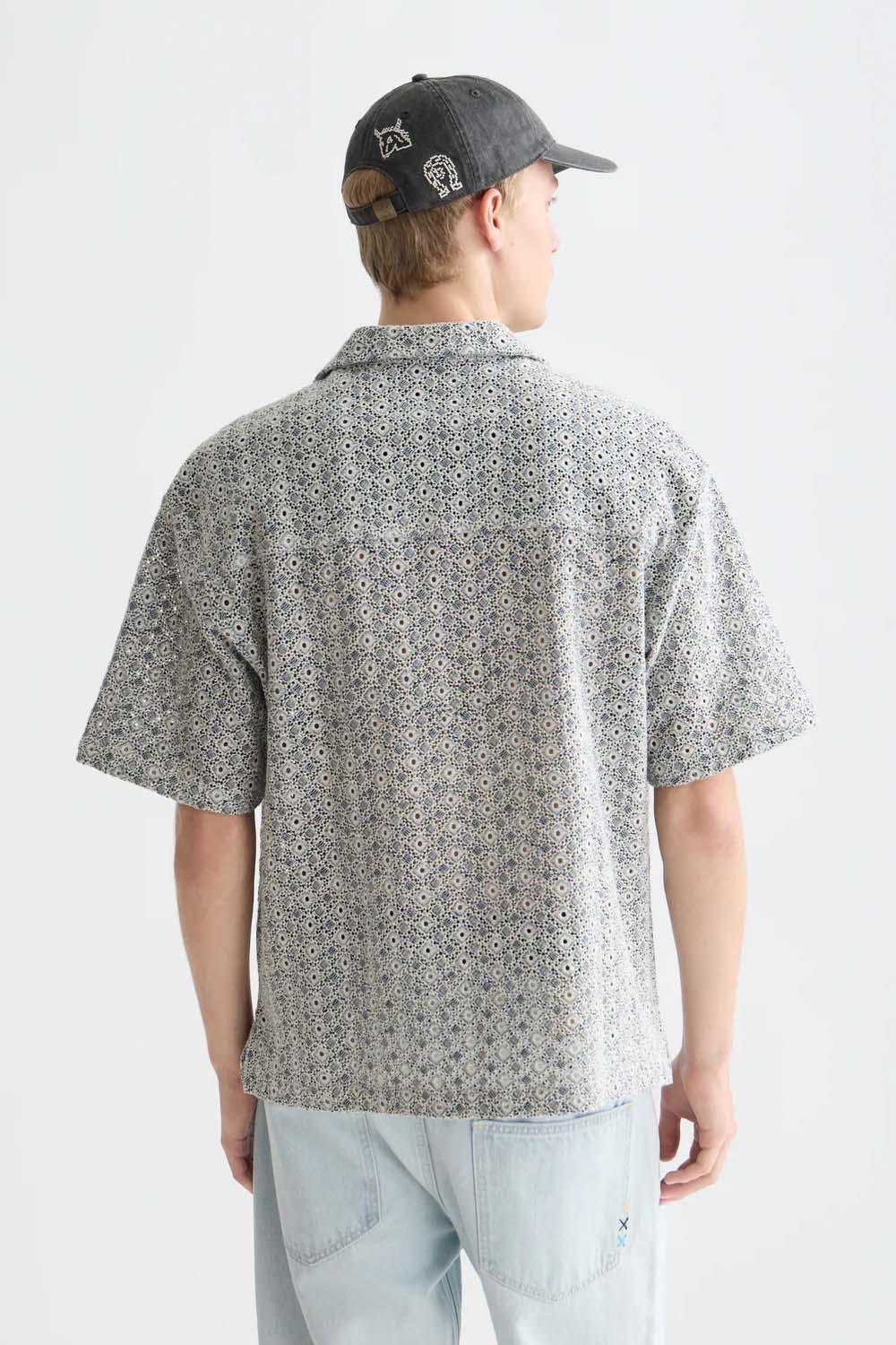 scotch and soda embroidered relaxed ss bright white back