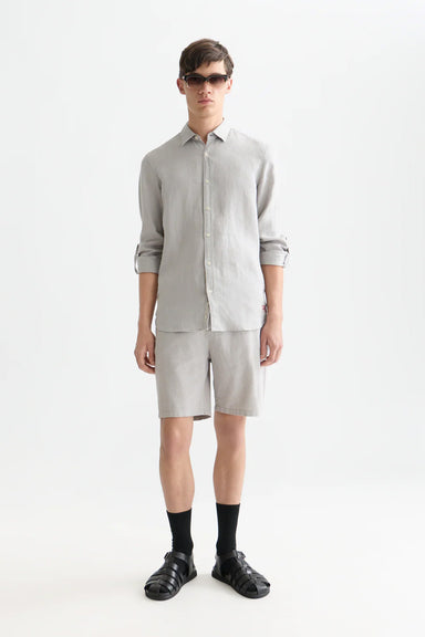 scotch and soda fave linen chino short grey 