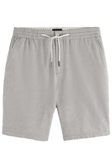scotch and soda fave linen chino short grey flatlay