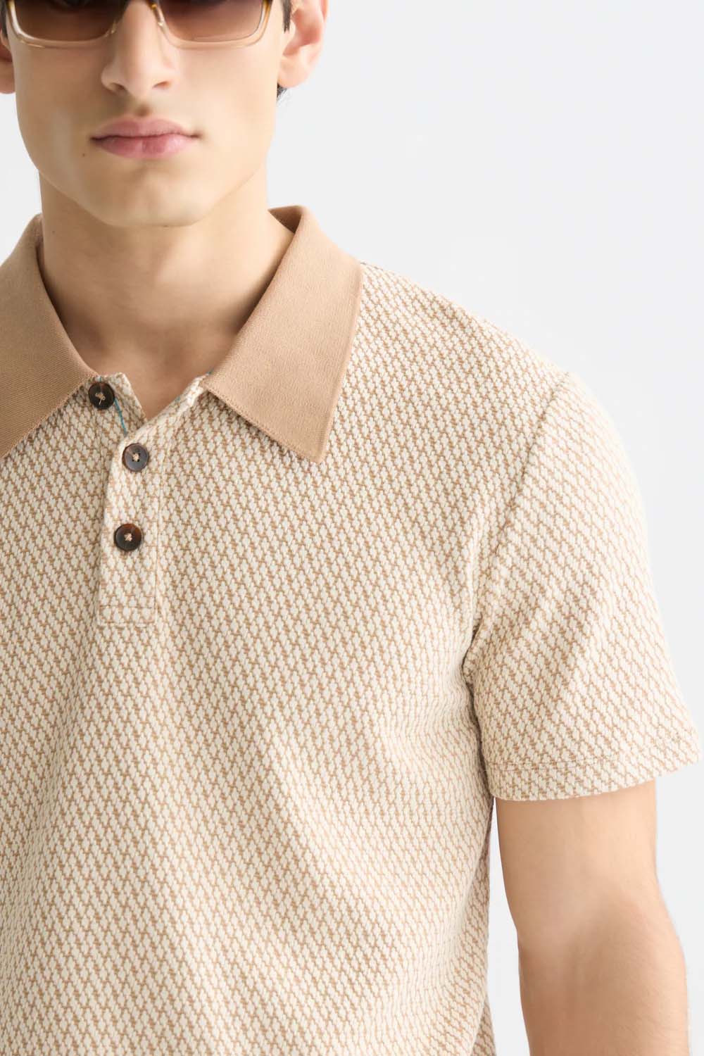 scotch and soda jacquard polo amphora detail