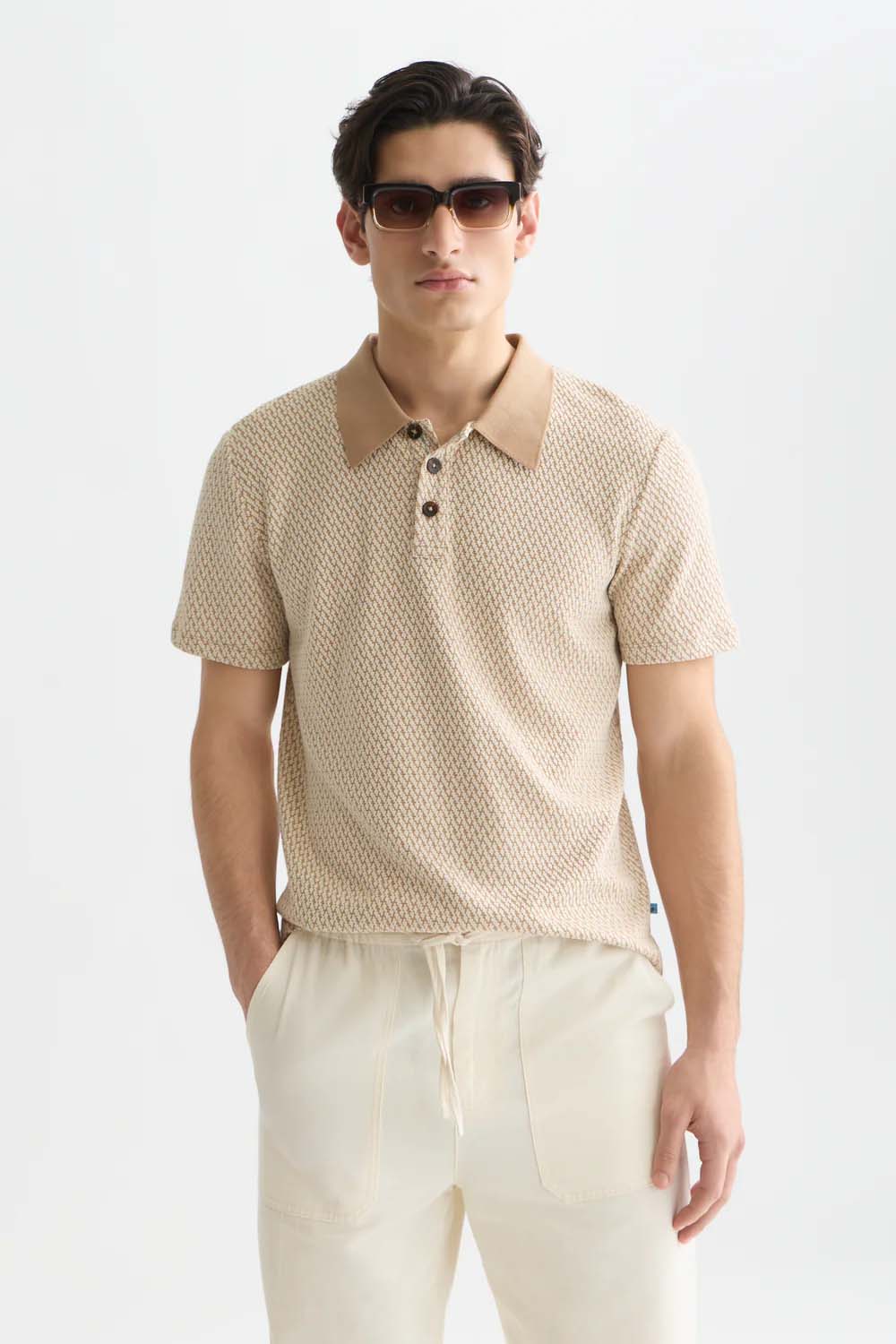 scotch and soda jacquard polo amphora front