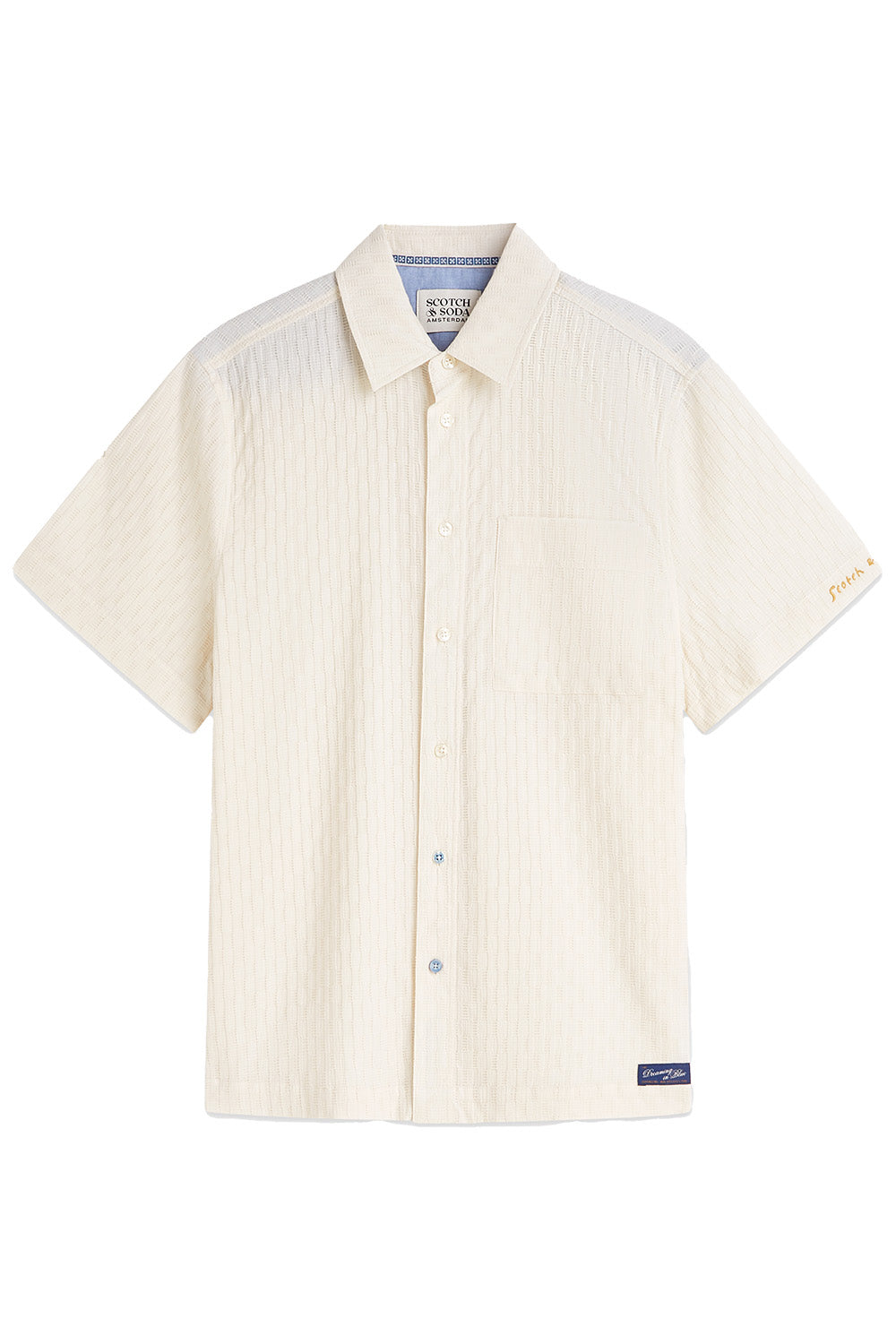 scotch and soda jacquard seersucker ss eggnog front