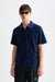 scotch and soda jacquard toweling polo pageant blue front