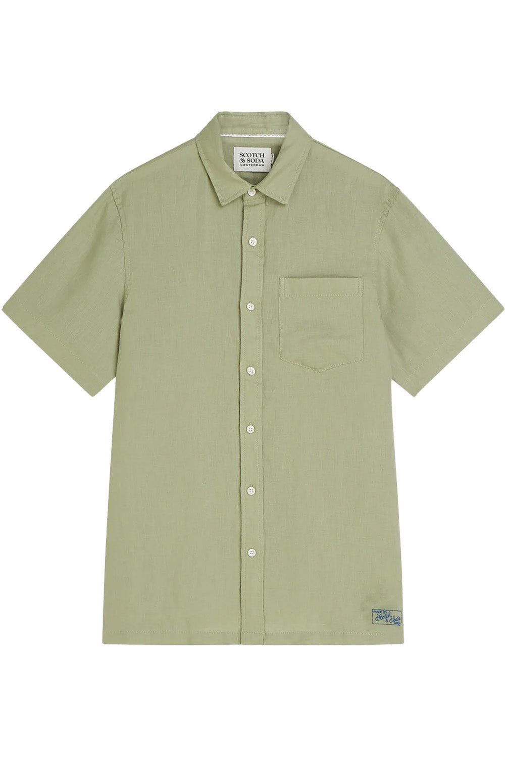 scotch and soda linen ss oil green flatlay