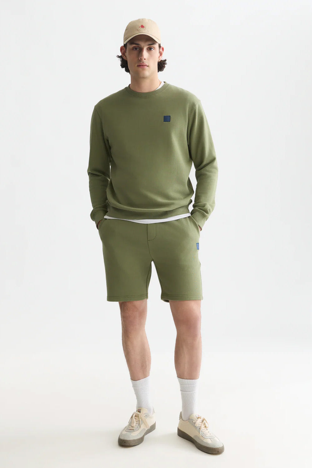 scotch and soda logo badge sweatshirt oil green