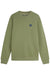 scotch and soda logo badge sweatshirt oil green flatlay