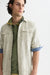scotch and soda melange waffle shirt oil green detail