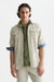 scotch and soda melange waffle shirt oil green front