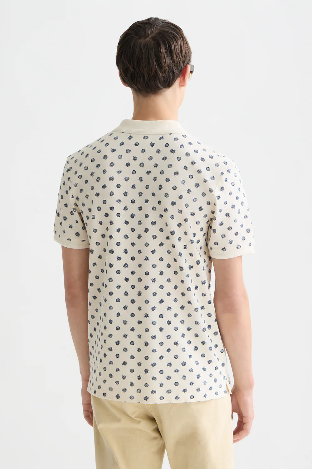 scotch and soda micro-printed polo foulard eggnog back