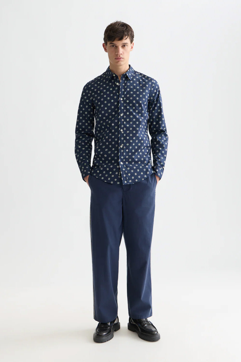 scotch and soda micro print poplin shirt foulard 