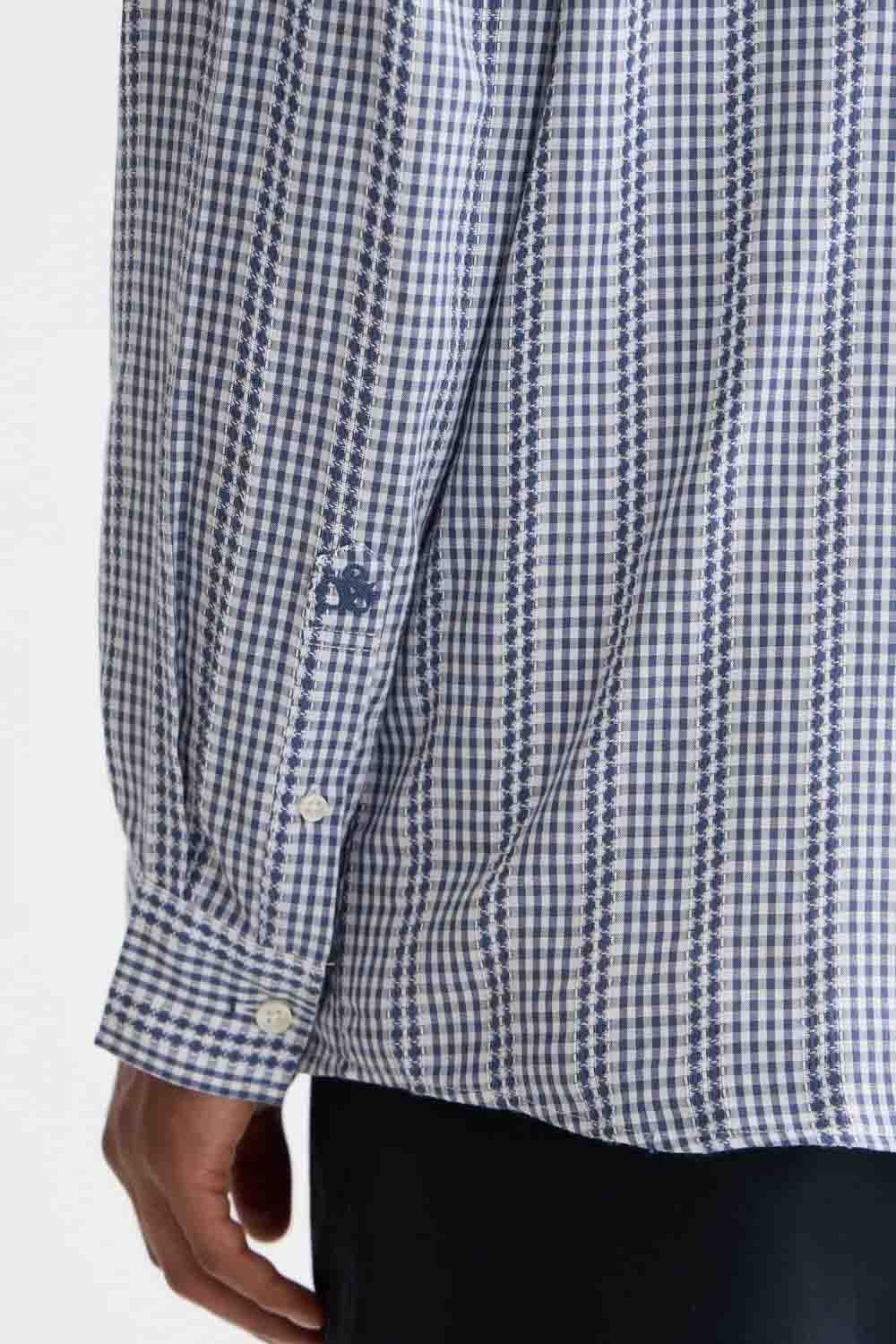 scotch and soda microcheck poplin shirt oceana micro check detail