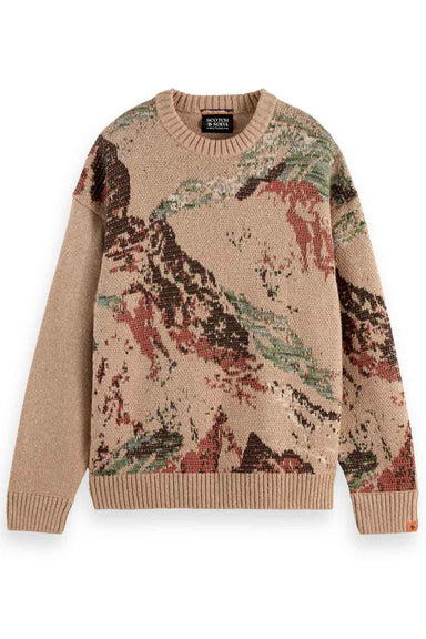scotch and soda mountain loose fit pullover tannin flatlay
