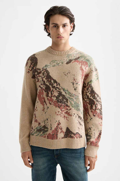 scotch and soda mountain loose fit pullover tannin front