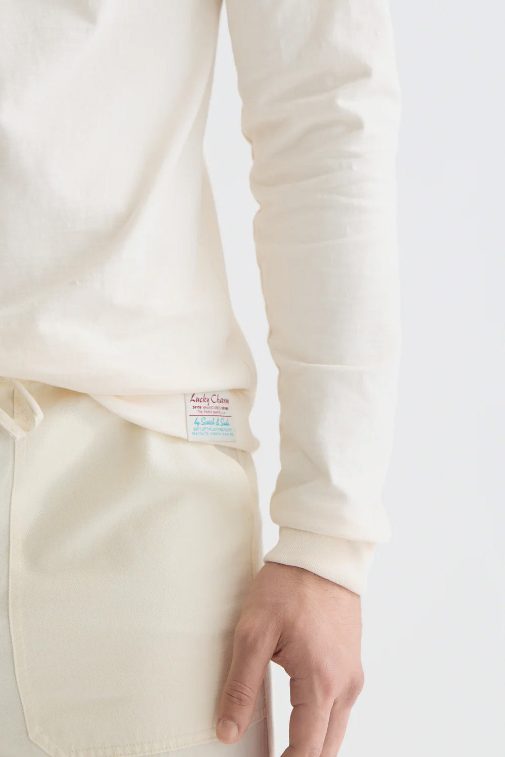 scotch and soda slub henley ls eggnog detail