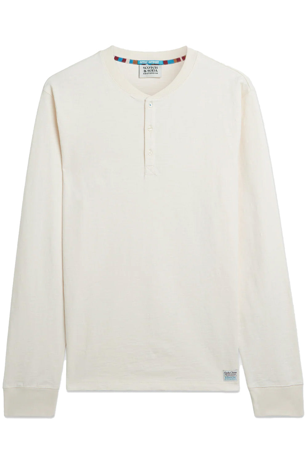 scotch and soda slub henley ls eggnog flatlay