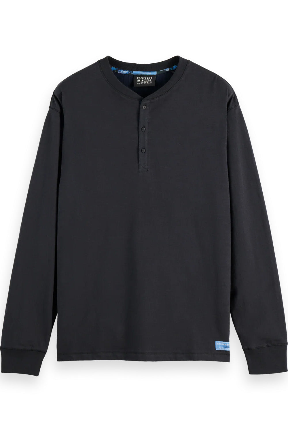 scotch and soda slub henley ls meteorite flatlay