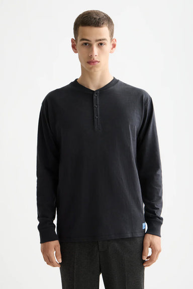 scotch and soda slub henley ls meteorite front