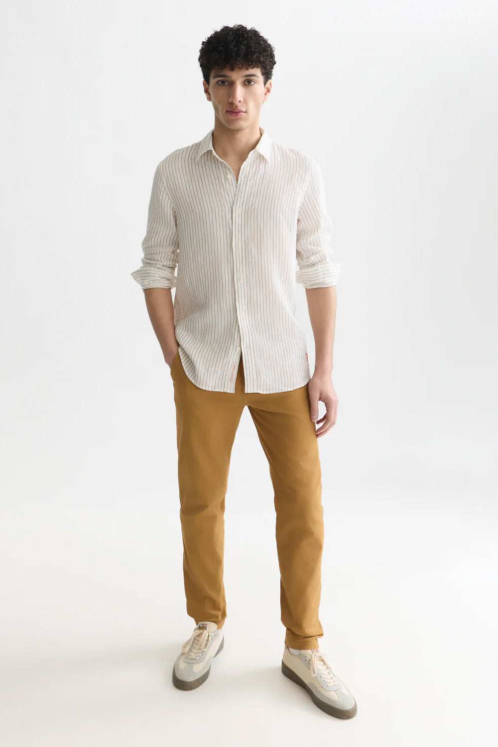scotch and soda striped linen shirt dijon stripe