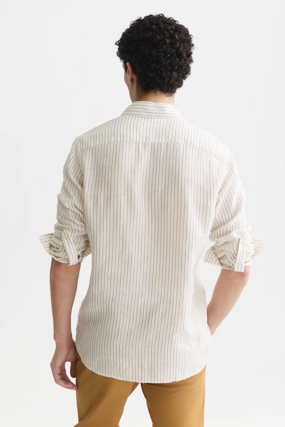 scotch and soda striped linen shirt dijon stripe back